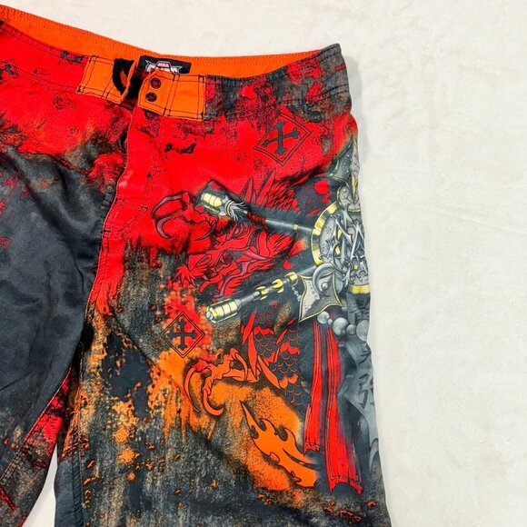 MMA Elite Men's Red Cobra Print Swim Trunks Size M - Beachwear, Surfing Attire - Picture 8 of 16